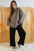 Soft Tech Jersey Oversized Hoodie Mocha